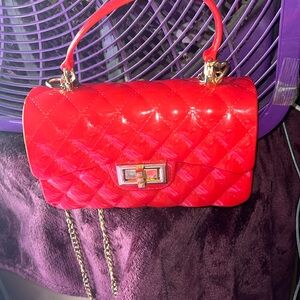 beautiful red gummy purse